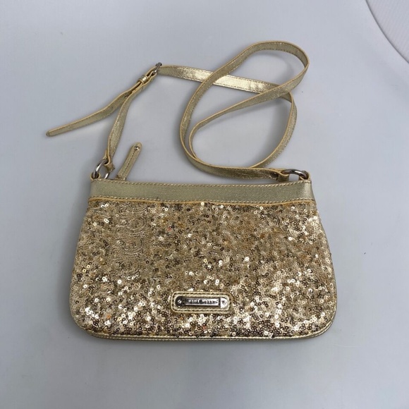 Nine West "Flash Lite" Gold Sequin Crossbody Purse 9" x 6" x 2" MSRP $40 - Picture 2 of 16